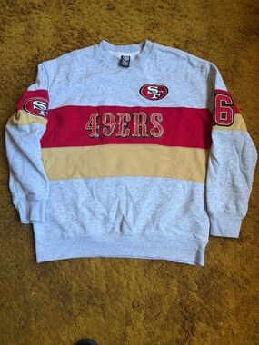 NFL San Francisco 49ers Gray, Red & Gold Crewneck Sweatshirt